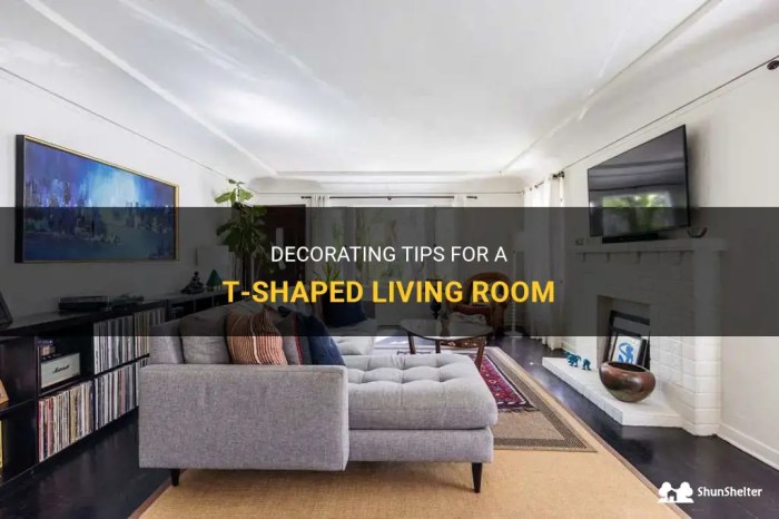 How to decorate a t shaped living room