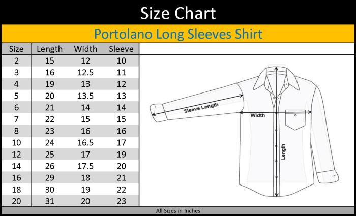 Dress shirt size chart women's