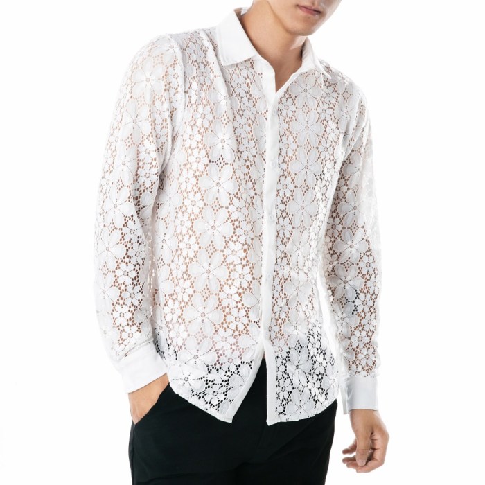 Men's lace dress shirt