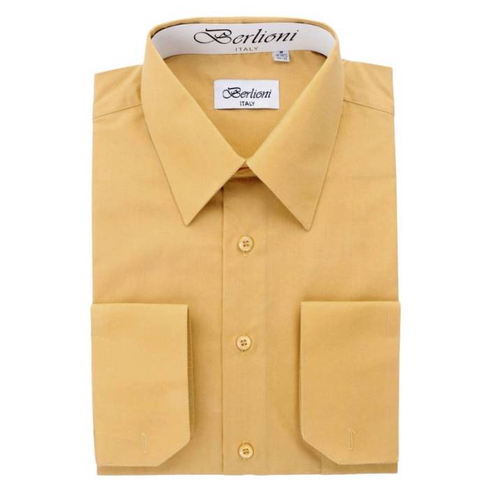 Mustard mens dress shirt