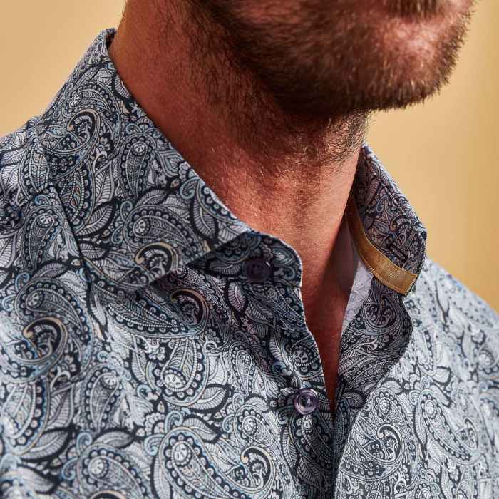 Patterned dress shirts for men