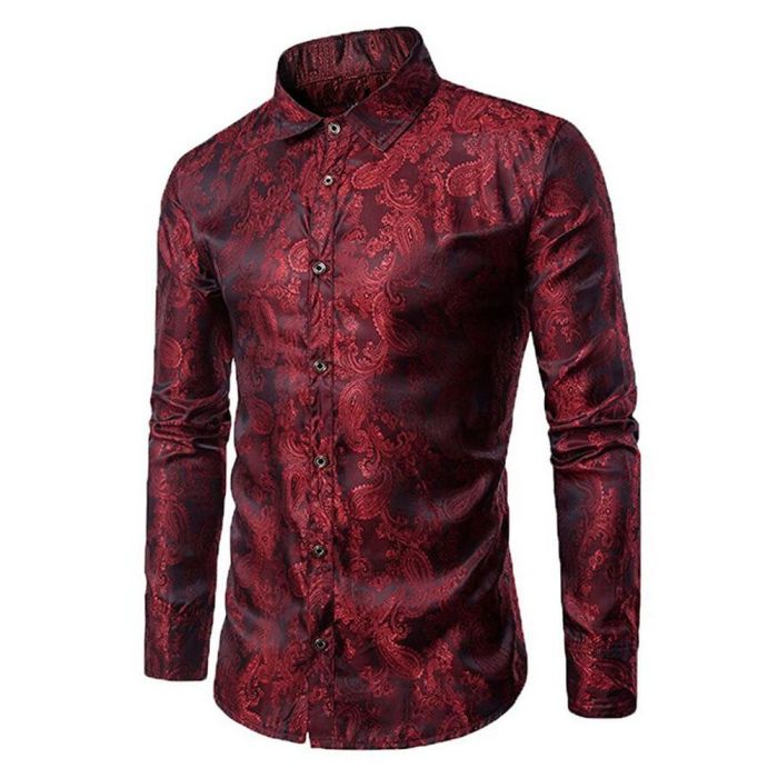 Silk dress shirt for men